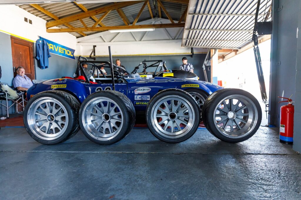 Backdraft Racing Series car in the pit garage